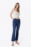 High Rise Patch Pocket Ankle Flare Jeans
