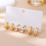 RHINESTONE GEO PUFFY HOOP TRIO
