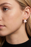 GLITTER ENAMEL HALLOWEEN GHOST STUD EARRINGS