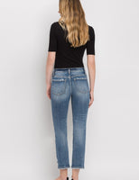 High Rise Slim Straight- Medium Wash