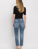 High Rise Slim Straight- Medium Wash