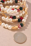 Pearl Multi Bead Bracelet Set