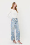 High Rise Floral Vintage Wide Leg Jeans