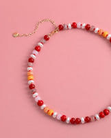 Spice Drop Bead Pearl Necklace- Brown or Red