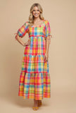 Happy Day Checkered Maxi Dress