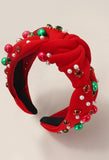 Christmas Pearl & Stone Beaded Headband