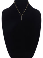 Dainty Linear Pave Bar Pendant Necklace