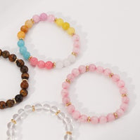 Genuine Stone Beaded Bracelets- Rose Quartz or Multicolored