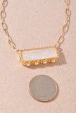 Rectangle Mother of Pearl Pendant Necklace