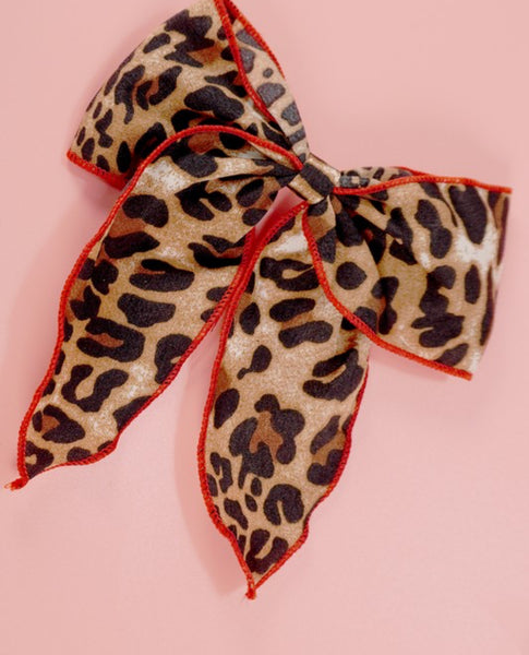 Leopard Bow Hair Clip