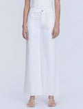 High Rise Stacked Waistband Optic White Wide Jeans