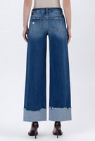 High Rise Cuffed Baggy Wide Leg Jeans