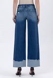 High Rise Cuffed Baggy Wide Leg Jeans