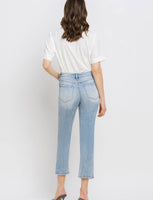 High Rise Straight Crop Jeans