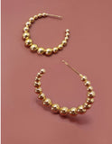 18K Stainless Steel Ball Bead Gold Hoops