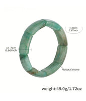 Emerald Green and Blue Natural Stone Elastic Bracelet