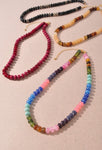Mix Bead Necklace- Multi or Burgundy