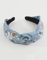 Blue Floral Fabric Headband