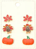 TRIO - THANKSGIVING TURKEY PUMPKIN
EARRING SET