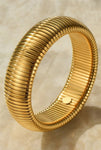 Stretch Wide Titanium Steel Textured Bracelet