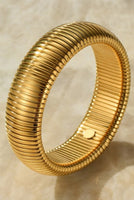 Stretch Wide Titanium Steel Textured Bracelet