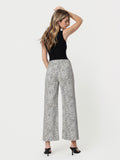 High Rise Patch Pocket Muted Leopard Print Baggy Wide Jeans