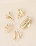 Gold Metal Medium Hair Clip 3 Styles