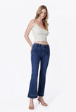 High Rise Patch Pocket Ankle Flare Jeans