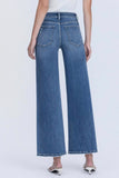 High Rise Medium Wash Ankle Wide Jeans
