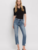 High Rise Slim Straight- Medium Wash