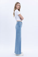 High Rise Clean Cut Raw Hem Jeans