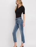 High Rise Slim Straight- Medium Wash