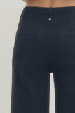 Front Seam Stretch Twill Pants- Navy