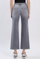 High Rise Ankle Wide Leg Jeans Gray Wash