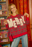 Merry Plaid Oversized Top