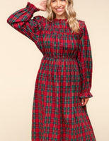 Tartan Plaid Midi Dress