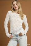 Marshmallow Cream Mesh Top
