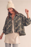 Camo Denim Ruffle Top/Jacket