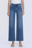 High Rise Medium Wash Ankle Wide Jeans