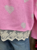 Love and Lace Sweater Pink