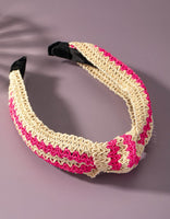Knotted Straw Striped Headband 6 Colors