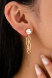 CRYSTAL STUD HOOP AND DROP LINK
EARRINGS