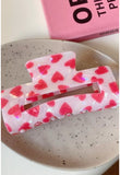 Valentine's Gift Rectangle Heart Hair Claw Clips