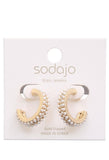 Gold Dipped Pearl Hoop Earrings