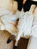 High Rise Patch Pocket Muted Leopard Print Baggy Wide Jeans