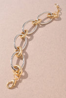 Gold And Silver Oval Chain Link Bracelet