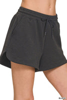 Scuba Knit Shorts and Short Sleeve Top Sets- Black or Fuchsia