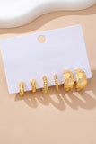 MIXED TEXTURE GOLD CRESCENT HOOP TRIO
EARRING SET