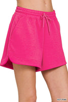 Scuba Knit Shorts and Short Sleeve Top Sets- Black or Fuchsia