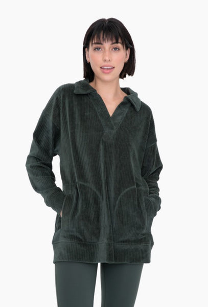 Corduroy Pullover Deep Forest
